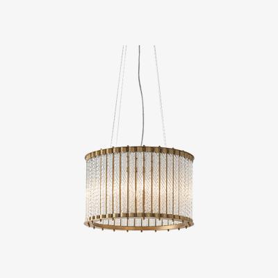 Olivia's Olivia's Bianca 6 Arm Matt Gold And Clear Ribbed Glass Pendant Light