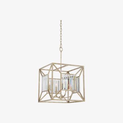 Olivia's Elstead Lakeside 4 Light Pendant Vintage Gold Style B