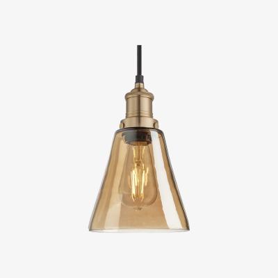 Olivia's Industville Brooklyn Tinted Glass Flask Amber Pendant / 6 Inch Pewter Holder