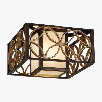 Olivia's Elstead Remy 2 Light Flush Mount Light Heritage Bronze and Parissiene Gold