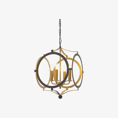 Olivia's Olivia's Laila 4 Arm Matt Black And Gold Pendant Light