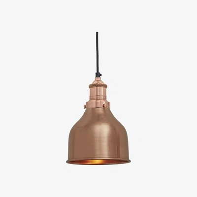 Olivia's Industville Brooklyn Cone Copper Pendant / 7 Inch Copper Holder With Plug