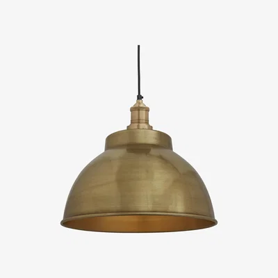 Olivia's Industville Brooklyn Dome Pendant - 13 Inch - Brass Dome Brass Holder / Brass