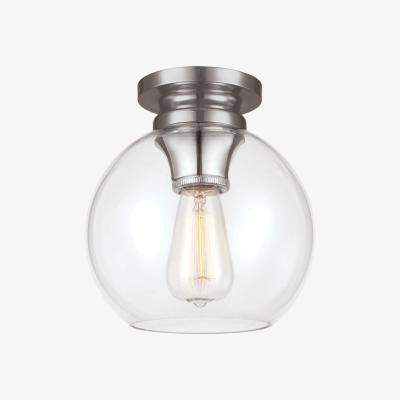 Olivia's Elstead Tabby 1 Light Flush Mount Light Polished Nickel