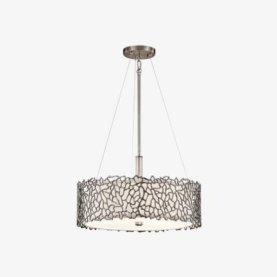 Olivia's Elstead Silver Coral 3 Light Pendant Classic Pewter