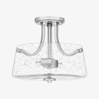 Olivia's Quoizel Hollister 2 Light Semi-flush Mount Light in Polished Nickel