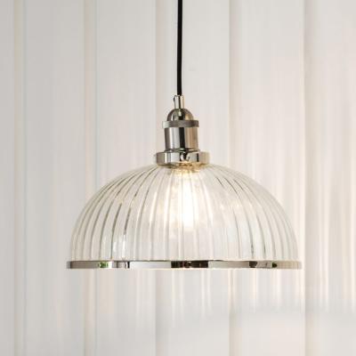 Olivia's Gallery Interiors Hansen Glass Pendant Light Bright Nickel