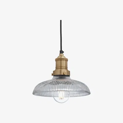 Olivia's Industville Brooklyn Glass Dome Pendant / 8 Inch Brass Holder