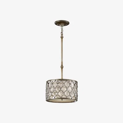 Olivia's Elstead Lucia 1 Light Pendant Burnished Silver / Small