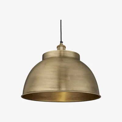Olivia's Industville Brooklyn Dome Pendant - 17 Inch Brass Dome Brass Holder / Brass Holder