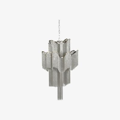 Olivia's Libra Niagara Silver Chain 12 Light Pendant Lamp Medium