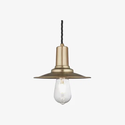 Olivia's Industville Sleek Flat Brass Pendant / 8 Inch Brass Holder