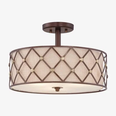 Olivia's Elstead Lattice 3 Canyon Ceiling Light Light Copper Brown
