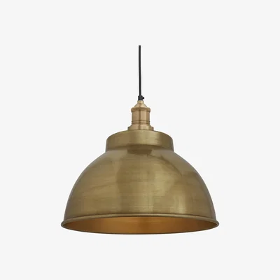 Olivia's Industville Brooklyn Dome Pendant - 13 Inch - Brass Dome Brass Holder / Brass