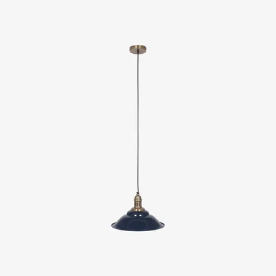 Olivia's Olivia's Maybelline Antique Brass Metal Café Pendant in Navy