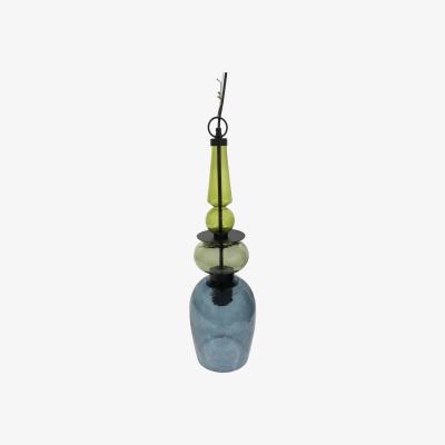 Olivia's Libra Astro Harlequinn Bubble Pendant Blue Glass Tall