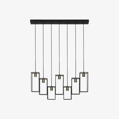 Olivia's Light & Living Marley 7 Lamp Pendant Matt Black And Antique Bronze