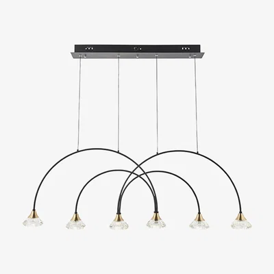 Olivia's Olivia's Brittany Matt Black, Brushed Brass And Clear Crystal Finish Pendant Light