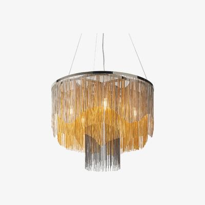 Olivia's Olivia's Bridget 5 Arm Bright Nickel, Gold And Black Chain Pendant Light