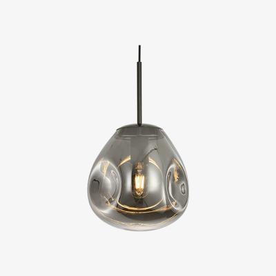 Olivia's Present Time Blown Glass Pendant Gun Metal Grey / Medium
