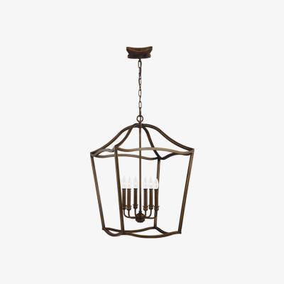 Olivia's Elstead Yarmouth 6 Light Pendant Painted Aged Brass