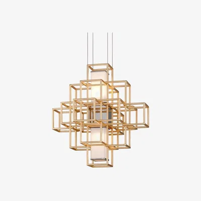Olivia's Hudson Valley Lighting Metropolis Hand-Crafted Iron 2lt Pendant