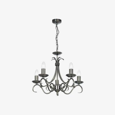 Olivia's Gallery Direct Bernice 5 Pendant Light Antique Silver