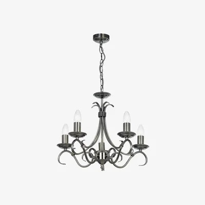 Olivia's Gallery Direct Bernice 5 Pendant Light Antique Silver