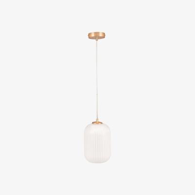 Olivia's Olivia's Kara Ribbed Glass Pendant in White & Gold | Outlet