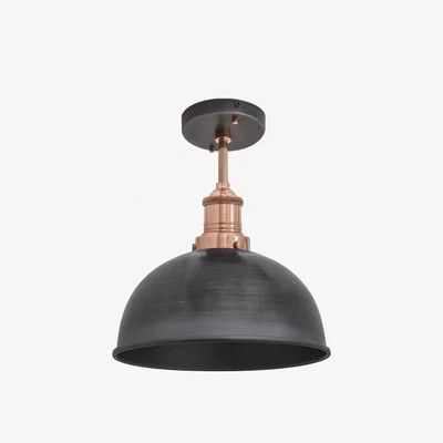 Olivia's Industville Brooklyn Dome Flush Mount - 8 Inch - Copper / Copper