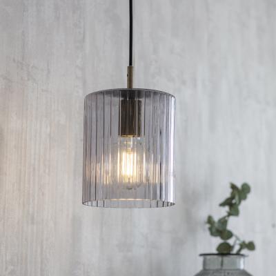 Olivia's Garden Trading Clarendon Pendant Light in Smoked Glass