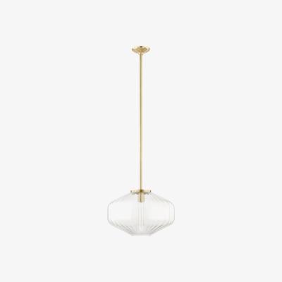 Olivia's Hudson Valley Lighting Bennett 1 Light C Pendant in Aged Brass