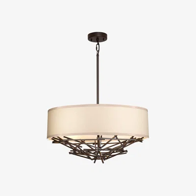 Olivia's Elstead Lighting Taiko 4 Light Pendant Light in Bronze