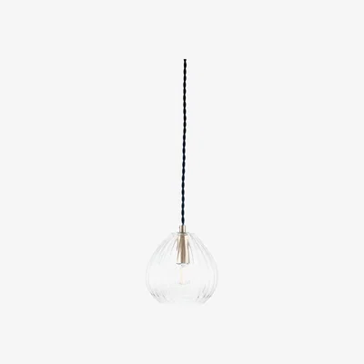 Olivia's Olivia's Elana Clear Ribbed Glass Tall Teardrop Pendant