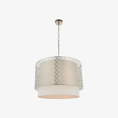 Olivia's Gallery Direct Gilli 3 Pendant Light Light Nickel Vintage White