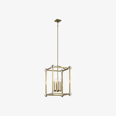 Olivia's Elstead Cayden 4 Light Pendant Natural Brass / Small