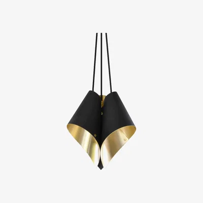 Olivia's Arcform Lighting - Arc Cluster Light in Brushed Brass & Black / Standard