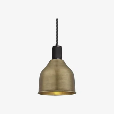 Olivia's Industville Knurled Cone Pendant Light in Black Brass