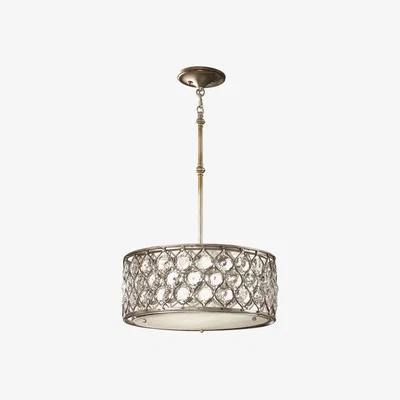 Olivia's Elstead Lucia 3 Light Pendant Burnished Silver / Small