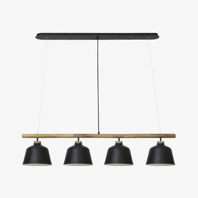 Olivia's Light & Living Banu 4 Lamp Pendant Black