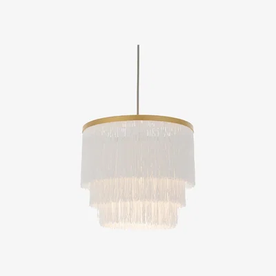 Olivia's Olivia's Kayla Matt Gold And White Tassels Pendant Light