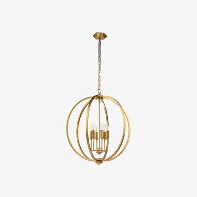 Olivia's Feiss Corinne 6 Light Pendant Light in Brass