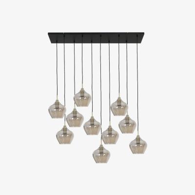Olivia's Light & Living Rakel Pendant Antique Bronze And Smoked Glass