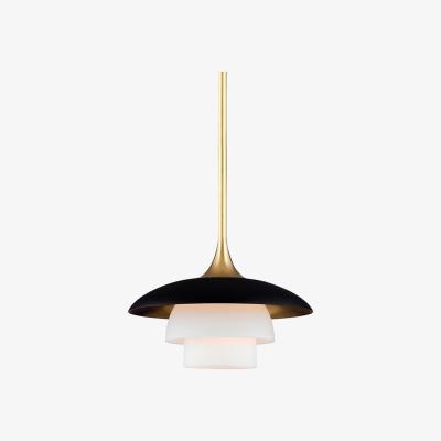 Olivia's Hudson Valley Lighting Barron Brass Base And Opal Acid Etched Shade Pendant | Outlet