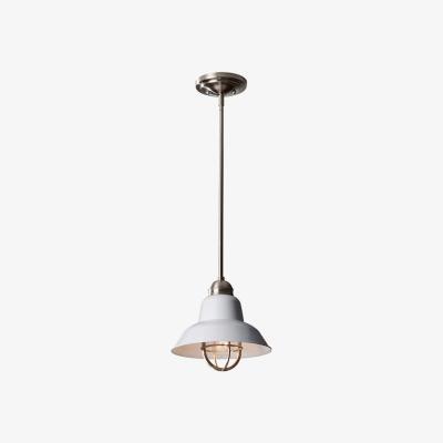 Olivia's Elstead Urban Renewal 1 Light Pendant Brushed Steel and Glossy White