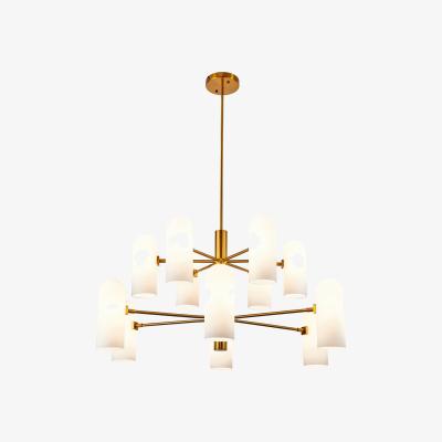 Olivia's Liang & Eimil Pawson Chandelier - Brass & White Glass