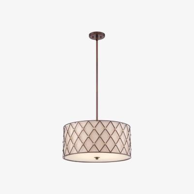 Olivia's Elstead Brown Lattice 4 Light Pendant Copper Canyon