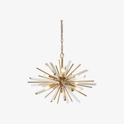 Olivia's Olivia's Andrea 6 Arm Antique Brass And Champagne Glass Pendant Light