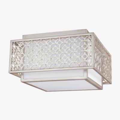 Olivia's Elstead Kenney 2 Light Flush Mount Light Sunrise Silver