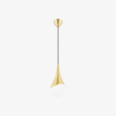 Olivia's Hudson Valley Lighting Ariana 1 Light Small Pendant in Aged Brass